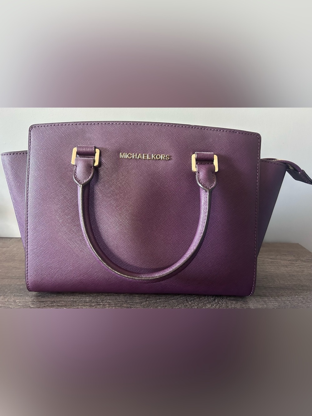 Michael Kors Plum Saffiano Leather Satchel